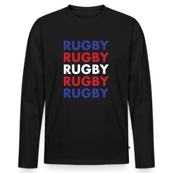 Rugby Rugby Rugby Rugby Rugby New Zealand Rugby - Men's Premium Organic Long Sleeve Shirt - black - Front - Nico (187cm)