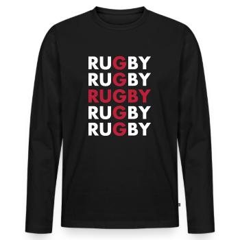 Rugby Rugby Rugby Rugby Rugby England Rugby - Men's Premium Organic Long Sleeve Shirt - black - Front - Nico (187cm)