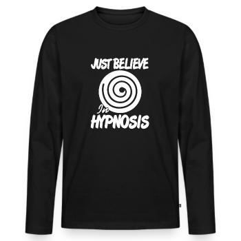 Just Believe In Hypnosis Awesome Hypnotism Designs - Men's Premium Organic Long Sleeve Shirt - black - Front - Nico (187cm)