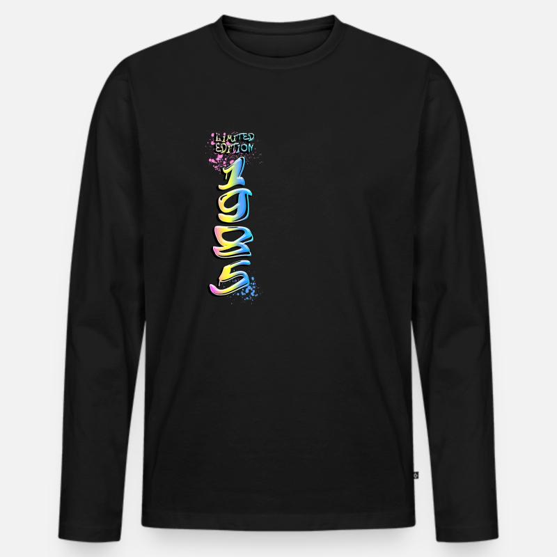 Limited Edition 1985 Graffiti - Männer Premium Bio Langarmshirt - Schwarz