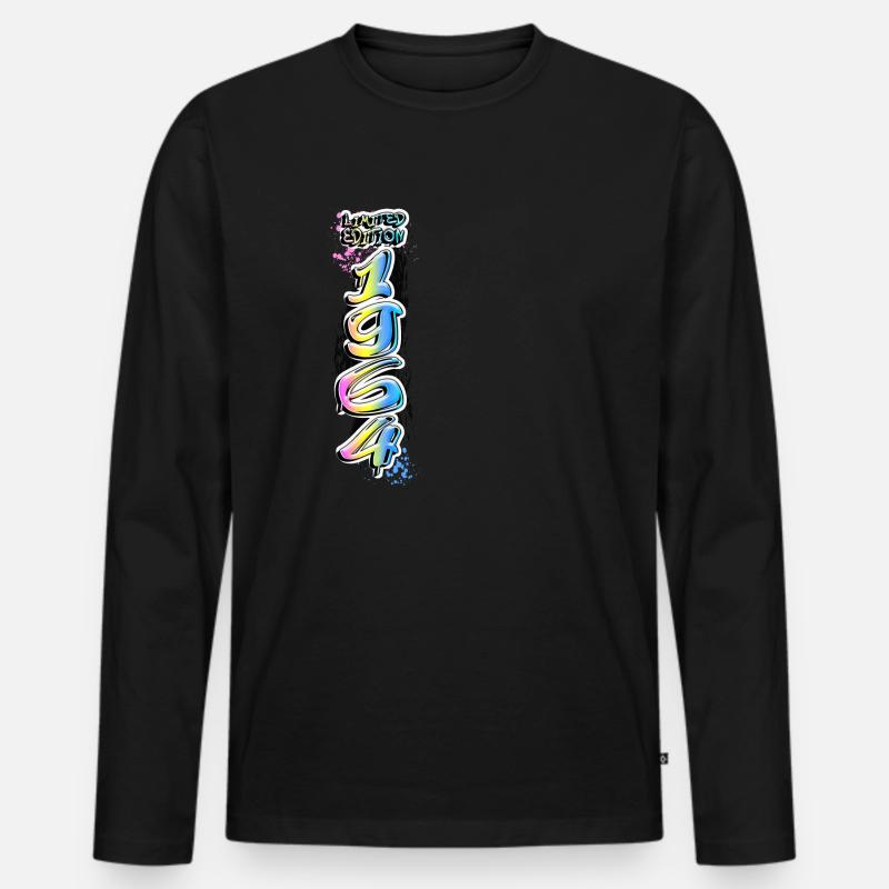 Limited Edition 1964 Graffiti - Männer Premium Bio Langarmshirt - Schwarz