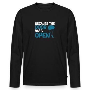 Skydiving Skydiving Skydiving, because the - Men's Premium Organic Long Sleeve Shirt - black - Front - Nico (187cm)