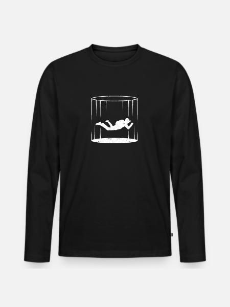 Bodyflying Vind Tunnel Indendørs Faldskærmsudspring Lover Tunnel - Premium økologisk langærmet T-shirt til mænd - sort