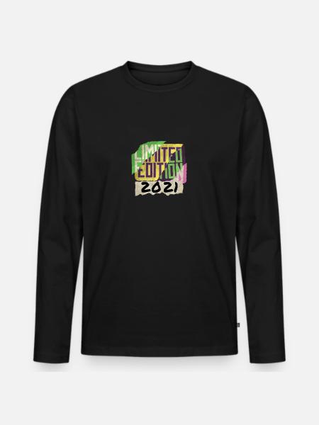 Limited Edition 2021 Graffiti - Männer Premium Bio Langarmshirt - Schwarz