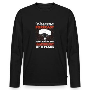 Prédiction du week-end 100% de chance d'un - T-shirt manches longues Premium bio Homme - noir - Devant - Nico (187cm)