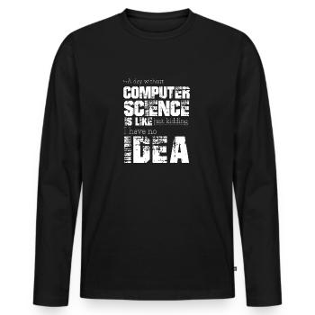 Informatique - T-shirt manches longues Premium bio Homme - noir - Devant - Nico (187cm)