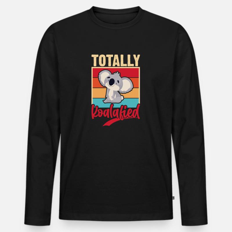 Total koalifiziert. Witze mit Koala. - Männer Premium Bio Langarmshirt - Schwarz