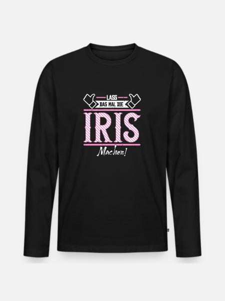 Iris Geschenkidee Geschenk Geburtstag - Männer Premium Bio Langarmshirt - Schwarz