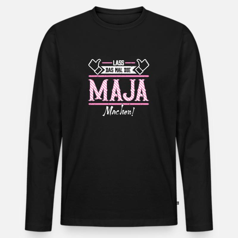 Maja Geschenkidee Geschenk Geburtstag - Männer Premium Bio Langarmshirt - Schwarz