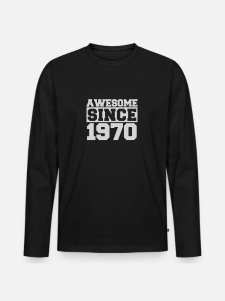 Awesome since 1970 - Men's Premium Organic Long Sleeve Shirt - black