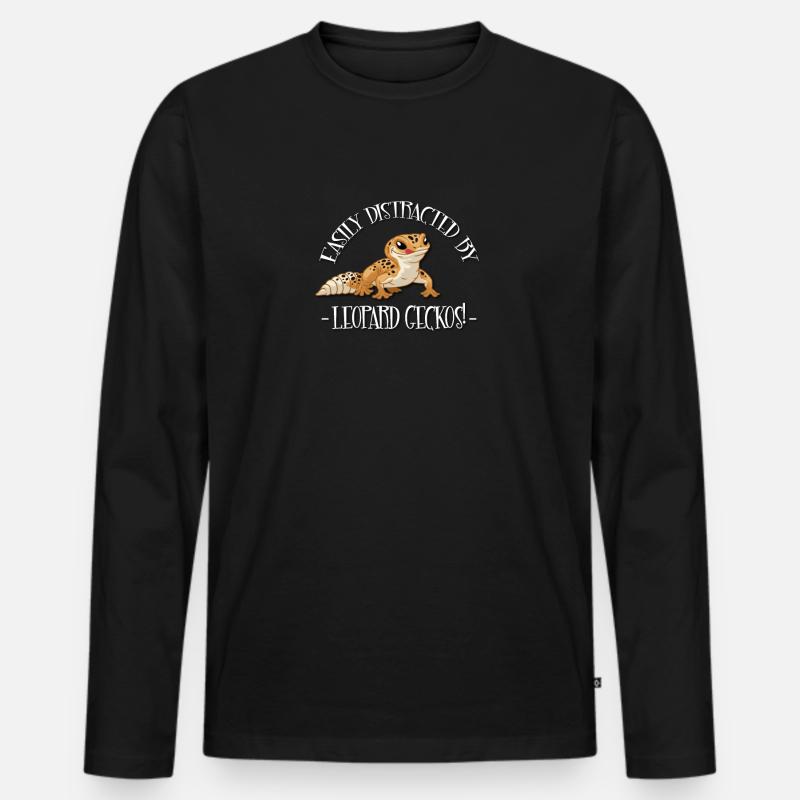 Leopardgecko - Männer Premium Bio Langarmshirt - Schwarz