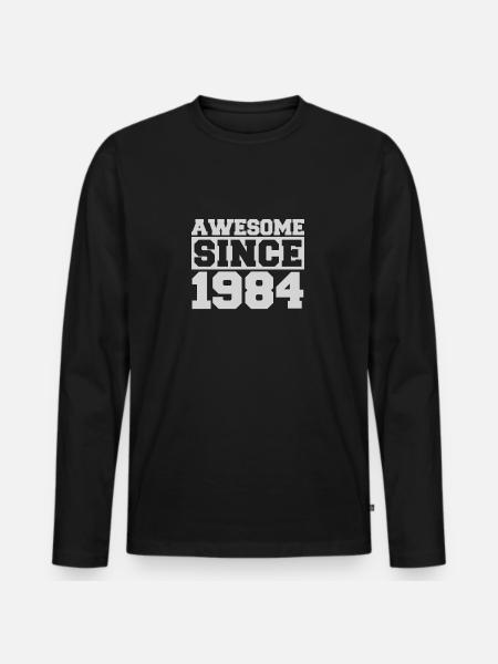 Awesome since 1984 - Men's Premium Organic Long Sleeve Shirt - black