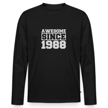 Awesome since 1988 - Men's Premium Organic Long Sleeve Shirt - black - Front - Nico (187cm)