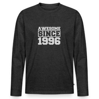 Awesome since 1996 - Männer Premium Bio Langarmshirt - Anthrazit meliert - Vorne - Nico (187cm)