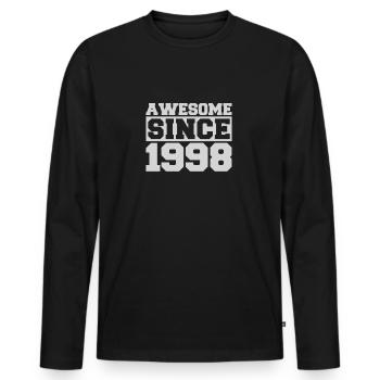 Awesome since 1998 - Men's Premium Organic Long Sleeve Shirt - black - Front - Nico (187cm)