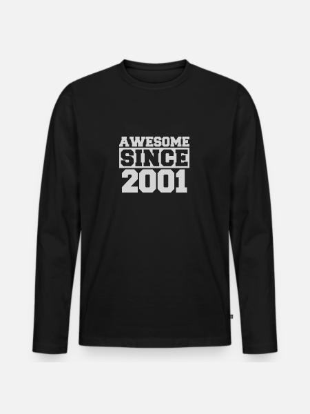 Awesome since 2001 - Men's Premium Organic Long Sleeve Shirt - black