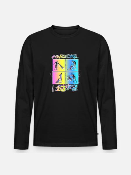 Awesome since 1973. Agility, Hundetraining - Men's Premium Organic Long Sleeve Shirt - black