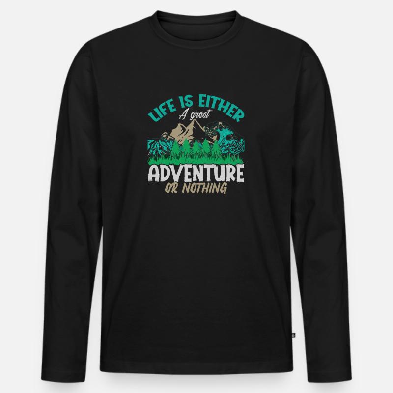 Abenteuer - Männer Premium Bio Langarmshirt - Schwarz