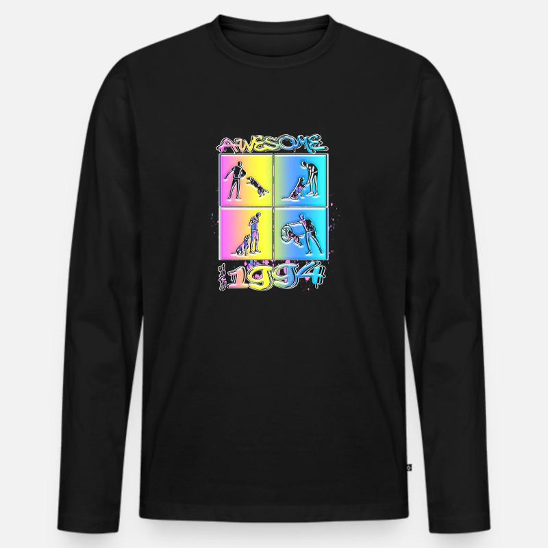 Awesome since 1994. Agility, Hundetraining - Männer Premium Bio Langarmshirt - Schwarz