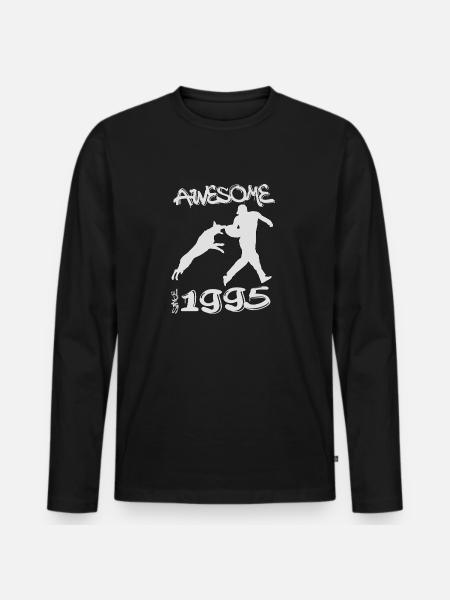 Awesome since 1995. Agility, Hundetraining - Men's Premium Organic Long Sleeve Shirt - black