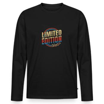 Limited Edition 1967 Vintage - Men's Premium Organic Long Sleeve Shirt - black - Front - Nico (187cm)
