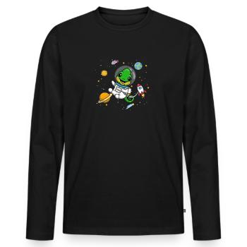 Caméléon - T-shirt manches longues Premium bio Homme - noir - Devant - Nico (187cm)