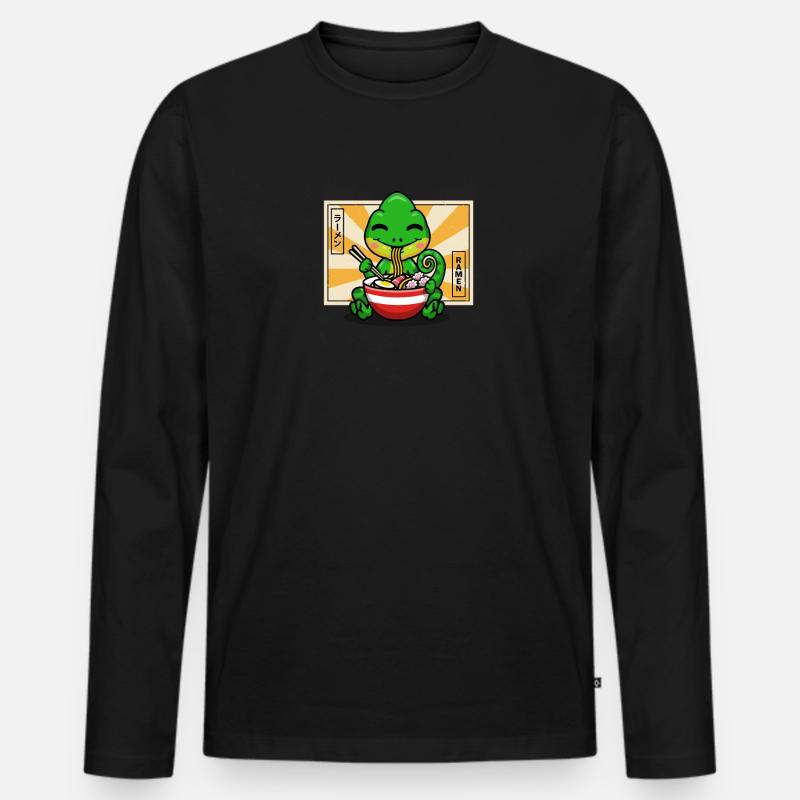 Chamäleon - Männer Premium Bio Langarmshirt - Schwarz