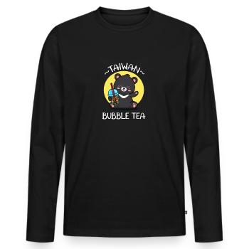 Taiwan - T-shirt manches longues Premium bio Homme - noir - Devant - Nico (187cm)