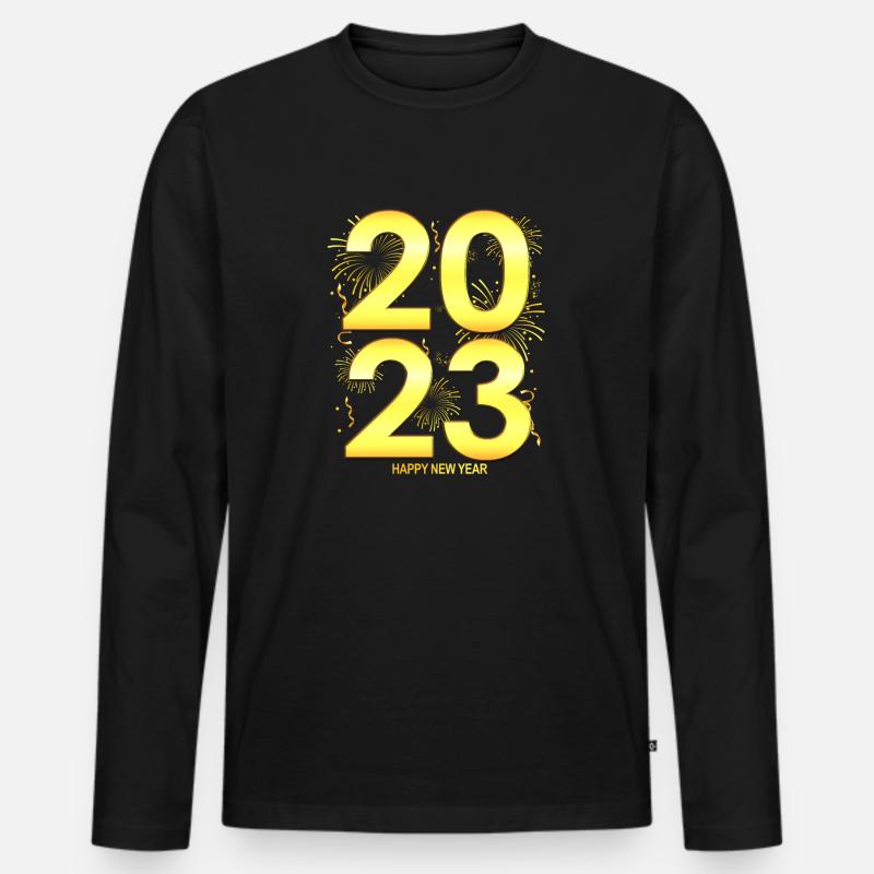 Neujahr 2023 - Neujahrs-Countdown-Party - Männer Premium Bio Langarmshirt - Schwarz