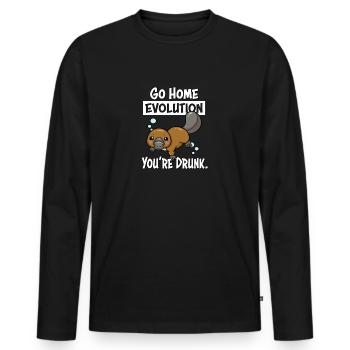 Ornithorynque - T-shirt manches longues Premium bio Homme - noir - Devant - Nico (187cm)