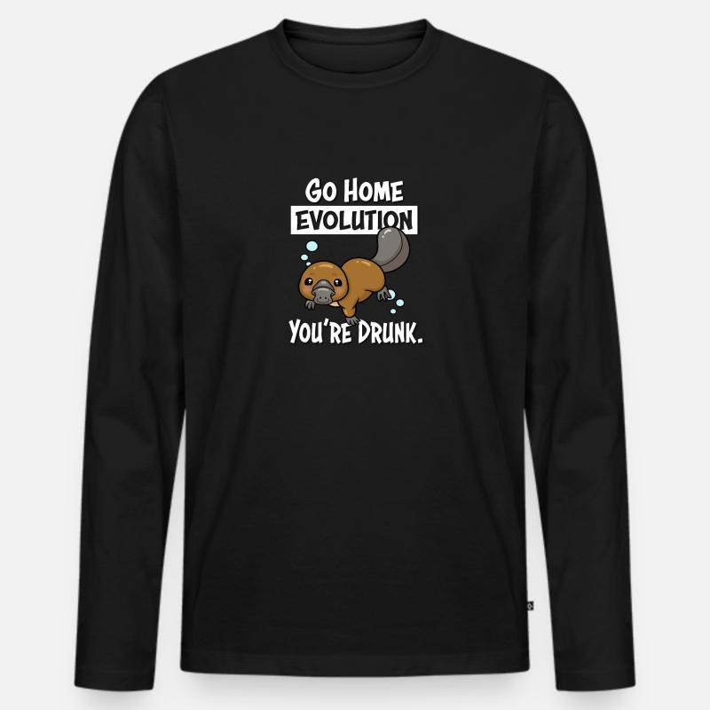 Schnabeltier - Männer Premium Bio Langarmshirt - Schwarz