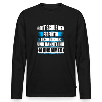 Erzgebirge Mann Namen Sachsen Mohammed - Männer Premium Bio Langarmshirt - Schwarz - Vorne - Nico (187cm)