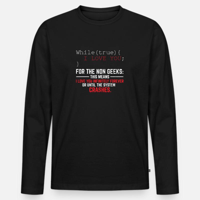 Sjov Geek Lover Software Engineer Programmør Deve - Premium økologisk langærmet T-shirt til mænd - sort