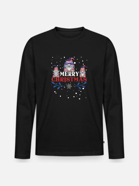Merry Cristmas gnomes - Men's Premium Organic Long Sleeve Shirt - black