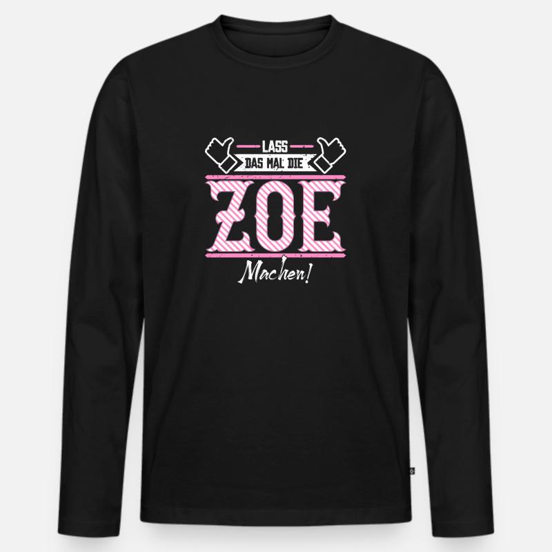 Zoe Geschenkidee Geschenk Geburtstag - Männer Premium Bio Langarmshirt - Schwarz