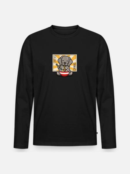 Weimaraner - Männer Premium Bio Langarmshirt - Schwarz