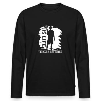 Basketball Is Life Rest Is Détails Basketball Player - T-shirt manches longues Premium bio Homme - noir - Devant - Nico (187cm)