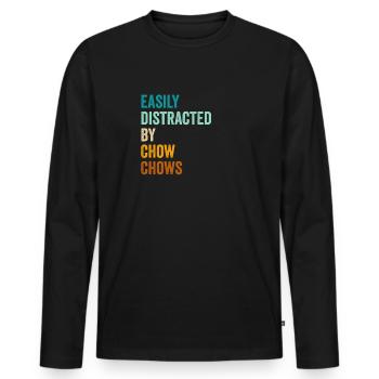 Leicht abgelenkt von Chow-Chows - Männer Premium Bio Langarmshirt - Schwarz - Vorne - Nico (187cm)