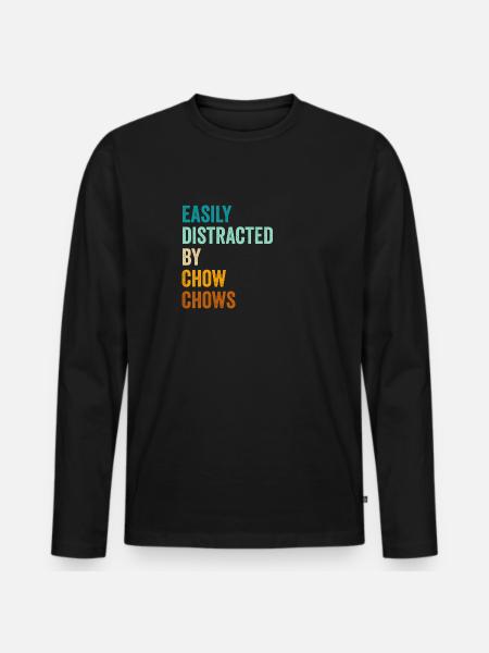 Facilement distrait par Chow Chows - T-shirt manches longues Premium bio Homme - noir