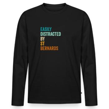 Easily Distracted By St Bernards - Men's Premium Organic Long Sleeve Shirt - black - Front - Nico (187cm)