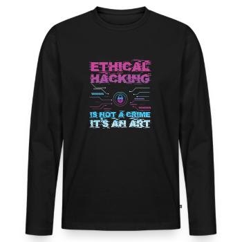 Hacking is Not A Crime - Männer Premium Bio Langarmshirt - Schwarz - Vorne - Nico (187cm)