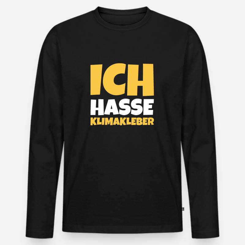 Straße ankleben Protest - Männer Premium Bio Langarmshirt - Schwarz