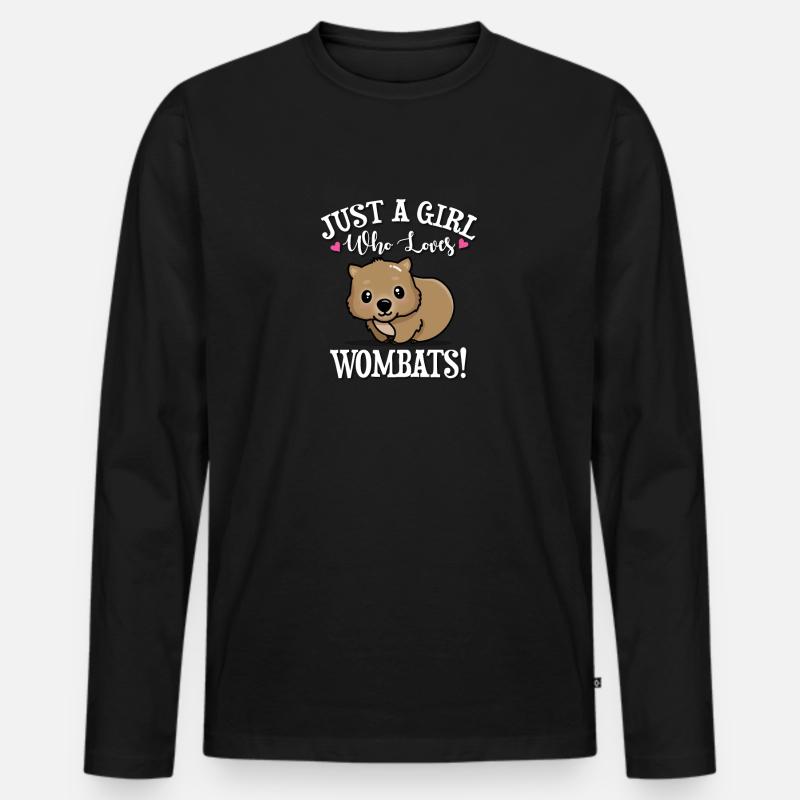 Wombat - Männer Premium Bio Langarmshirt - Schwarz