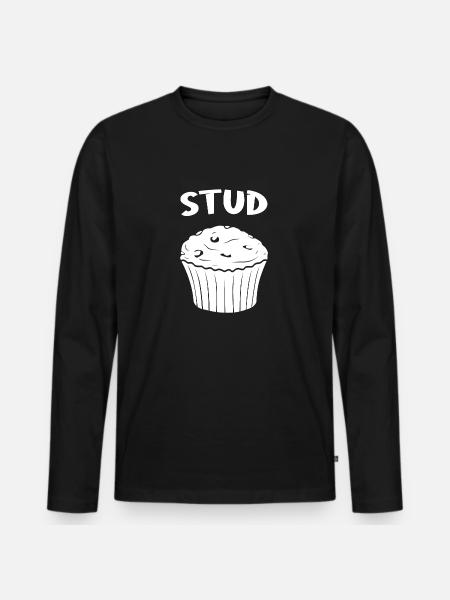 Simple and Cute Stud Muffi - Men's Premium Organic Long Sleeve Shirt - black