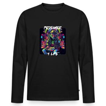 Progamer 4 Life 1 - Männer Premium Bio Langarmshirt - Schwarz - Vorne - Nico (187cm)