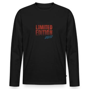 Edition Limitée Millésime 2012 - T-shirt manches longues Premium bio Homme - noir - Devant - Nico (187cm)