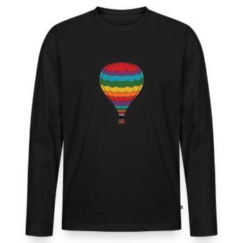 Ballon Heißluftballon Ballonfahrer Ballooning - Männer Premium Bio Langarmshirt - Schwarz - Vorne - Nico (187cm)