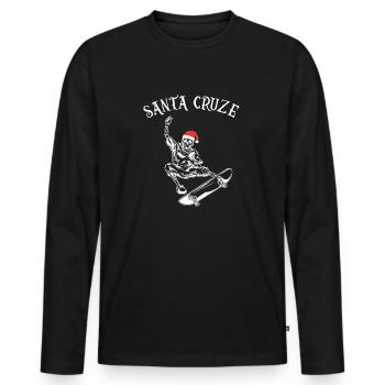 Santa Cruze - Skating Skeleton Skater Christmas - Männer Premium Bio Langarmshirt - Schwarz - Vorne - Nico (187cm)
