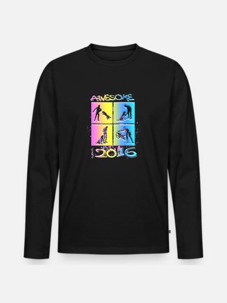 Awesome since 2016. Agility, Hundetraining - Men's Premium Organic Long Sleeve Shirt - black