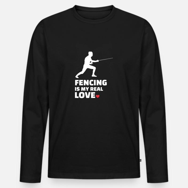 Fechten - Männer Premium Bio Langarmshirt - Schwarz